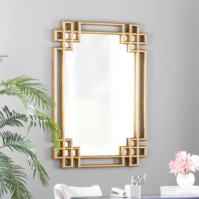 Hrima Rectangle Gold Wall Mirror 